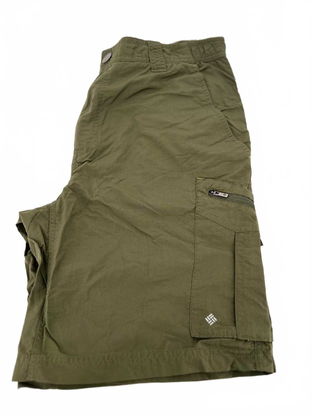 Columbia Green Cargo Shorts | Nylon-Polyester, Men’s 34 Regular
